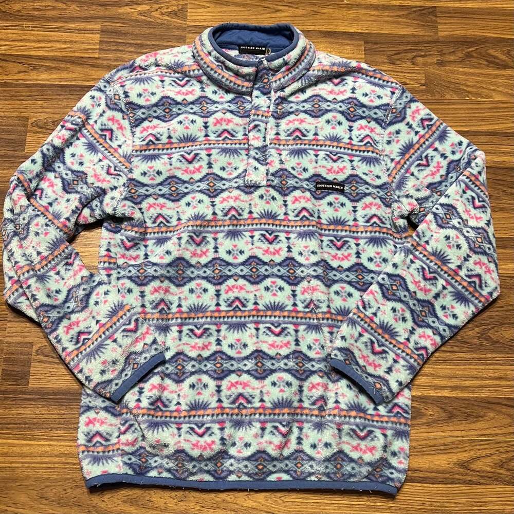 Southern Marsh Dorado Fleece Quarter-Zip Pullover Southwest Aztec Print